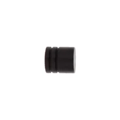 Set di 2 terminali per asta in legno (D28 mm) Nils tappo Nero opaco