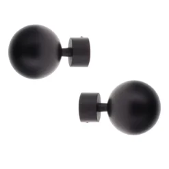 Set di 2 terminali per tenda (D28 mm) Gaia Nero opaco