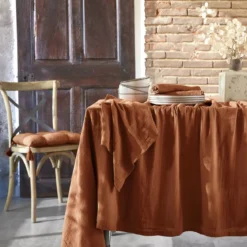 Set di 3 tovaglioli garza di cotone Gaïa Terracotta