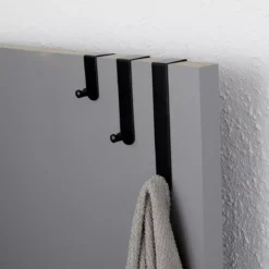 Set 3 ganci appendiabiti per porta inox (H7-13-19 cm) Nero