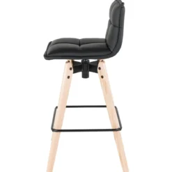 Sgabello da bar girevole con schienale (Altezza seduta 75cm) Osla Nero