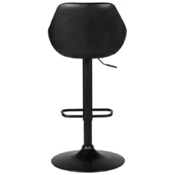 Sgabello isola centrale girevole con schienale in similpelle (Altezza regolabile 62/83 cm) Zila Nero