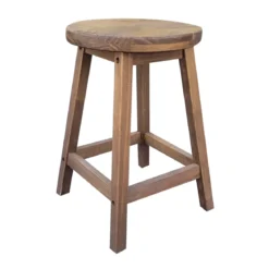 Sgabello rotondo legno (Alt 45 cm) Davao Marrone