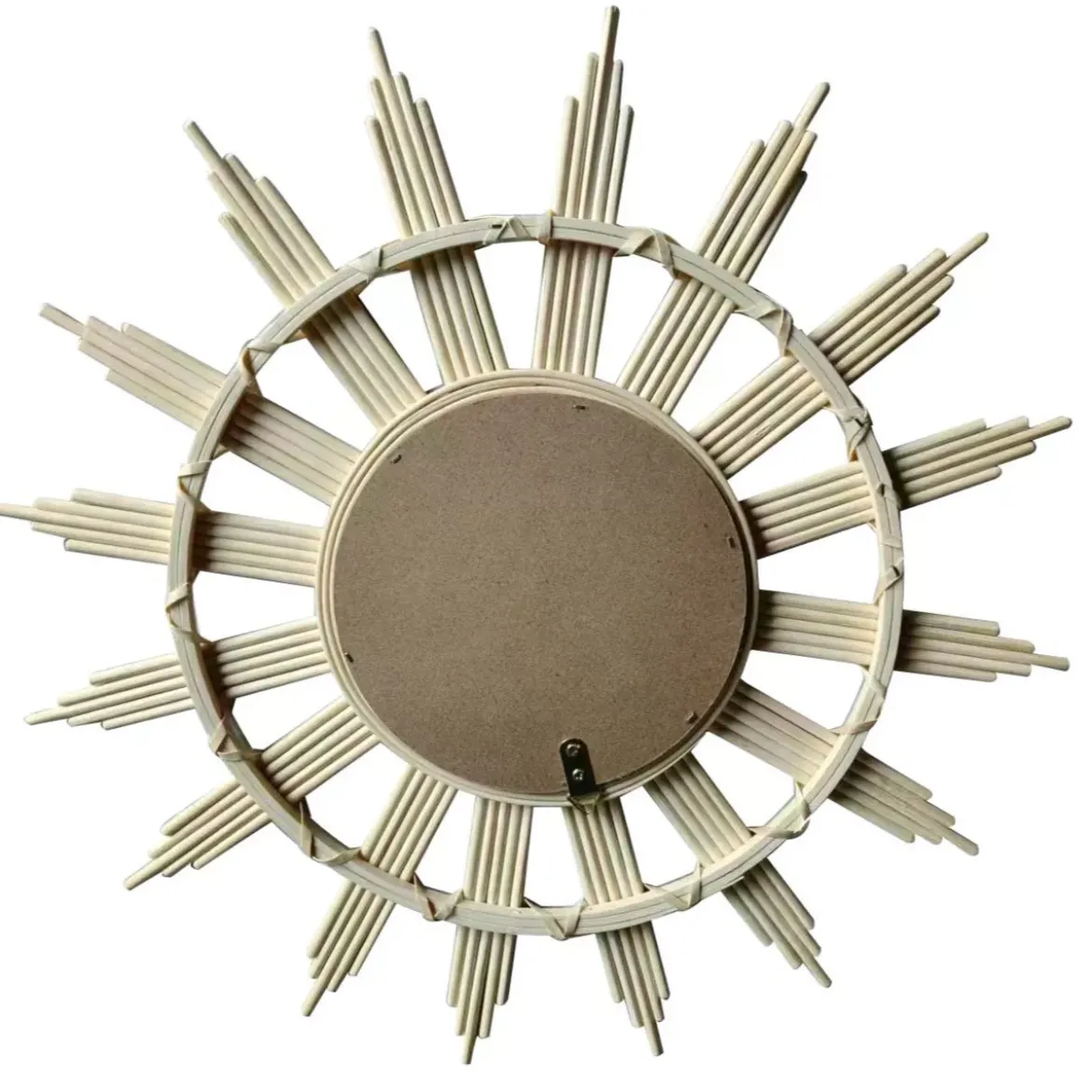 Specchio da parete in bambù (D44.5 cm) Almara Beige