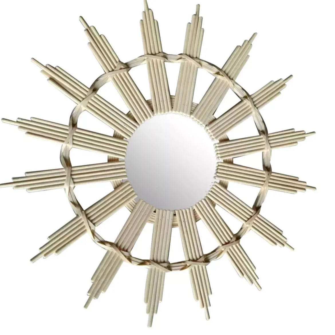 Specchio da parete in bambù (D44.5 cm) Almara Beige