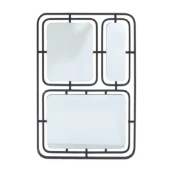 Specchio da parete in metallo (Alt 80 cm) Riflesso Metallico Nero