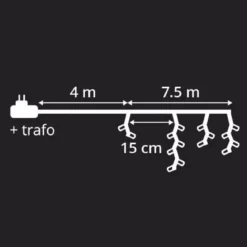 Stalattite luminosa lung.7,50 m Bianco freddo 175 LED CN