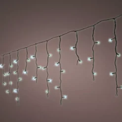 Stalattite luminosa 11 m 259 LED cavo nero Stars Bianco freddo