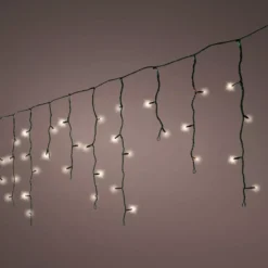 Stalattite luminosa 20 m 490 LED cavo nero Stars Bianco caldo