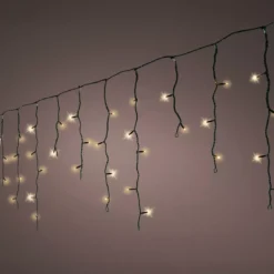 Stalattite luminosa 20 m 490 LED cavo nero Stars Bianco caldo dorato