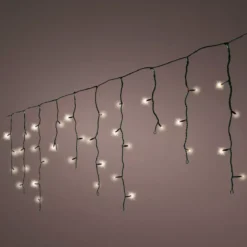 Stalattite luminosa 30 m 900 LED cavo nero Stars Altezza Grande XL Timer Bianco Caldo