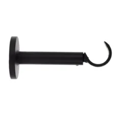 Supporto bastone tenda allungabile (L115 - 155 / D28 mm) Lino Nero opaco