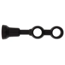 Supporto doppio fisso in legno per asta (L21,5 cm/ D28) Nils Nero opaco