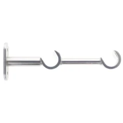 Supporto doppio per asta fissa in metallo (L16 cm / D20 mm) Jim Gutter Argento opaco