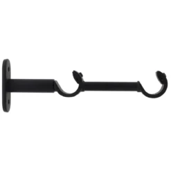 Supporto doppio per asta fissaggio in metallo (L16 cm /D20 mm) Jim grondaia Nero opaco