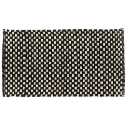 Tappeto da bagno in microfibra a maglia (45 x 90 cm) Nero e Beige