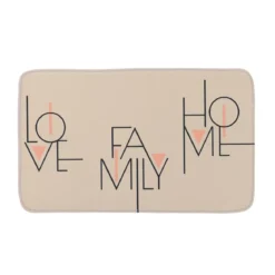 Tappeto da bagno rettangolare in microfibra (45 x 75 cm) Minimalist Beige grigio
