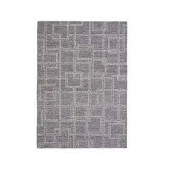 Tappeto da soggiorno rettangolare in lana tafted (140 x 200 cm) Yutoo Grigio