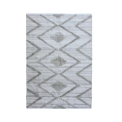 Tappeto da soggiorno rettangolare in materiale riciclato tufted (160 x 230 cm) Kaito Avorio