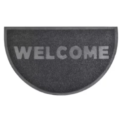 Tappeto d'ingresso demi-lune PVC (75 cm) Welcome Nero