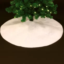 Tappeto per albero di Natale (D100 cm) Effetto neve Bianco