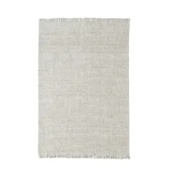 Tappeto rettangolare in lana tessuta per soggiorno (140 x 200 cm) Jacks Beige