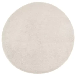 Tappeto rotondo ecopelliccia (80 cm) Jona Avorio