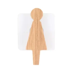 Targa porta WC Donna adesiva in acacia Easy chic Naturale
