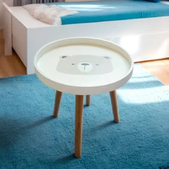 Tavolino bambini legno (D33 cm) Orsetto Marrone