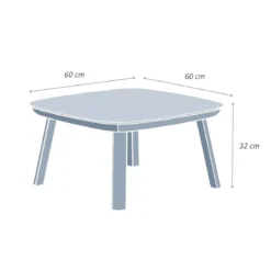 Tavolino da giardino quadrato in alluminio Amalfi Grigio antracite