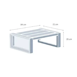 Tavolino da giardino rettangolare in alluminio (94 x 72 cm) Elba Grigio antracite