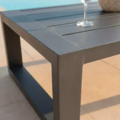 Tavolino da giardino rettangolare in alluminio (94 x 72 cm) Elba Grigio antracite