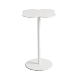 Tavolino d'appoggio in metallo (H53 cm) Lysa Bianco