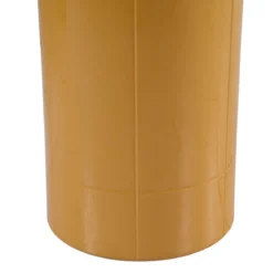Tavolino rotondo in vetro e MDF (H51 cm) Jila Giallo