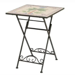 Tavolo bistro quadrato pieghevole in mosaico (58 x 58 cm) Havana Marrone