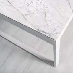 Tavolo da giardino alluminio e ceramica 12 posti (260 x 120 cm) Kore Bianco effetto marmo