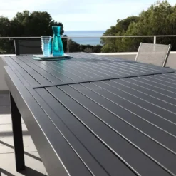 Tavolo da giardino allungabile alluminio 12 posti (200/320 x 100 cm) Murano Grigio antracite