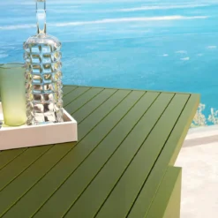 Tavolo da giardino allungabile in alluminio 10 posti (135/270 x 90 cm) Murano Verde oliva