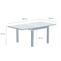 Tavolo da giardino allungabile in alluminio 8 posti (90/180 x 90 cm) Murano Verde oliva