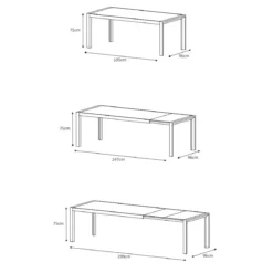 Tavolo da giardino allungabile alluminio 12 posti (195/300 x 96 cm) Amalfi Bianco