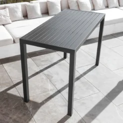 Tavolo da giardino alto in alluminio 6 posti (160 x H105 cm) Murano Grigio antracite