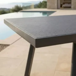Tavolo da giardino estensibile automatico in alluminio 12 posti (240/300 x 96 cm) Amalfi Grigio antracite