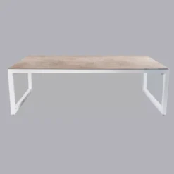 Tavolo da giardino in alluminio e ceramica 10 posti (240 x 120 cm) Kore Bianco e beige