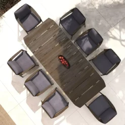 Tavolo da giardino legno teck 8 posti (260 x 100 cm) Cap Ferrat Marrone scuro