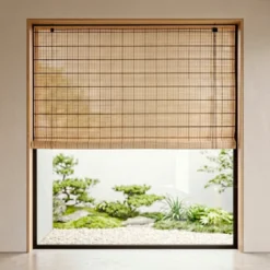 Tenda a rullo con bastoncini di bambù (180 x 180 cm) Bali Marrone