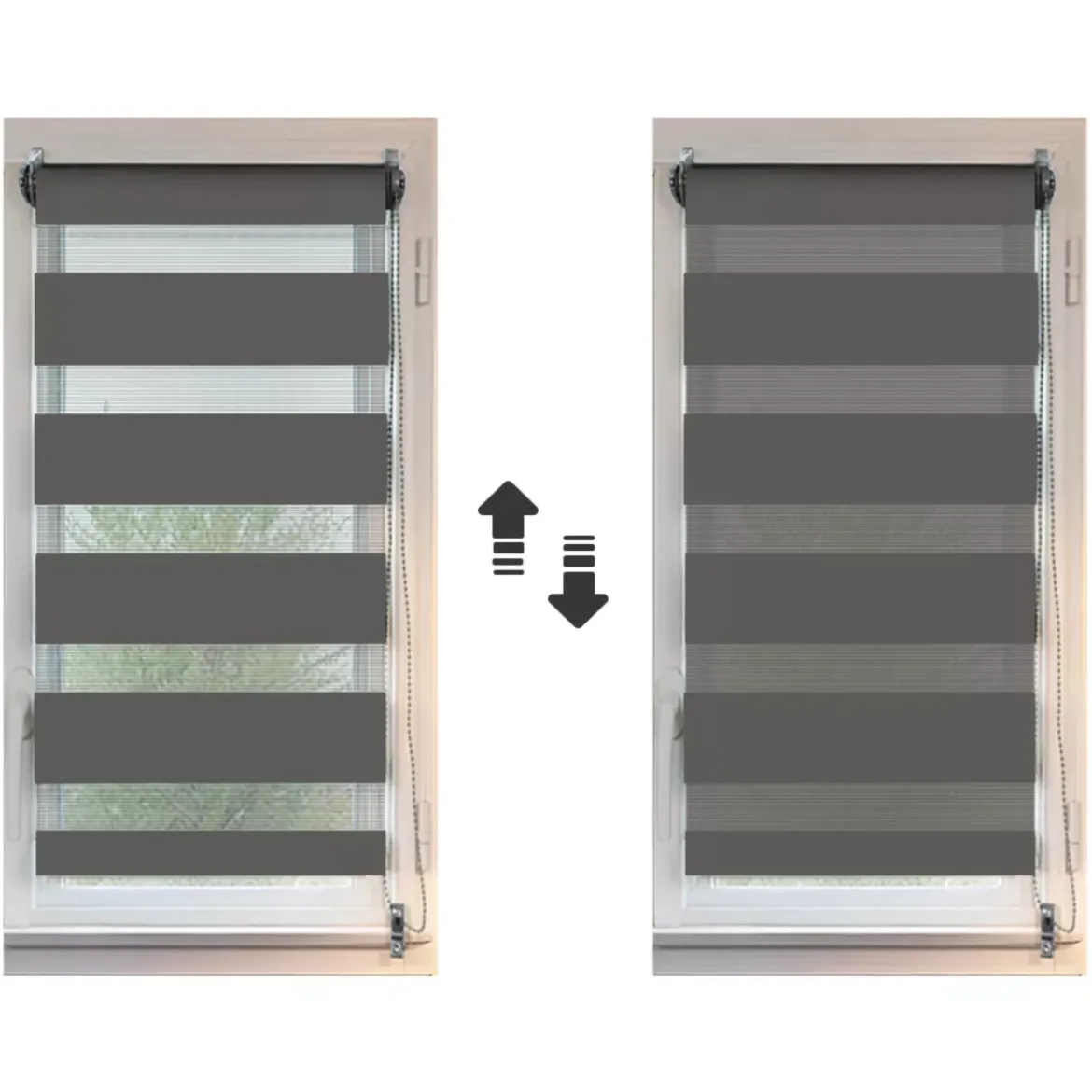 Tenda a rullo Giorno/Notte (75 x 250 cm) Grigio antracite