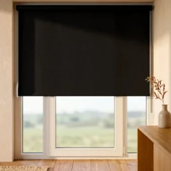 Tenda a rullo oscurante testurizzata (180 x 200 cm) Nyx Nero