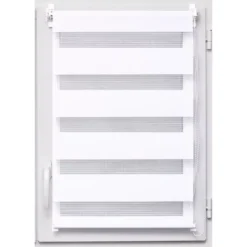 Tenda a rullo (45 x H90 cm) Giorno / Notte Bianco