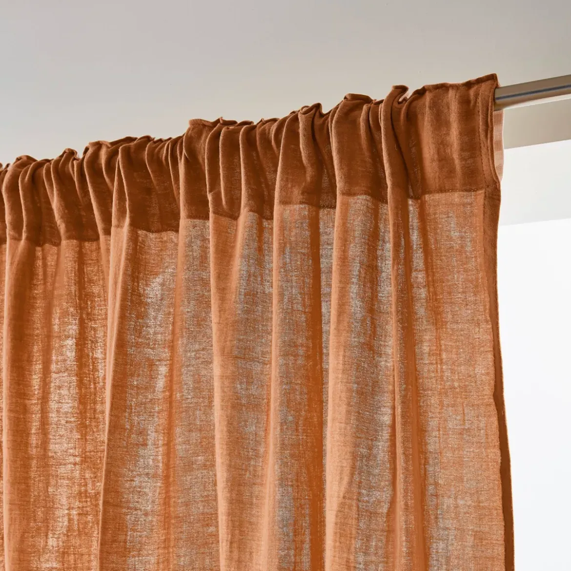 Tenda con passanti nascosti (140 x 240 cm) Gaïa Albicocca