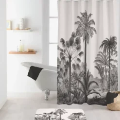 Tenda da doccia con anelli (180 x 200 cm) Cocoty Nero
